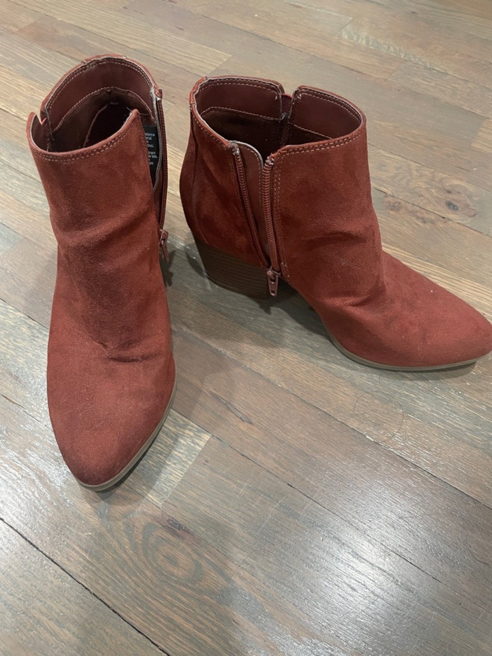 Women's Suede Ankle Boots in Rust